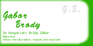 gabor brody business card